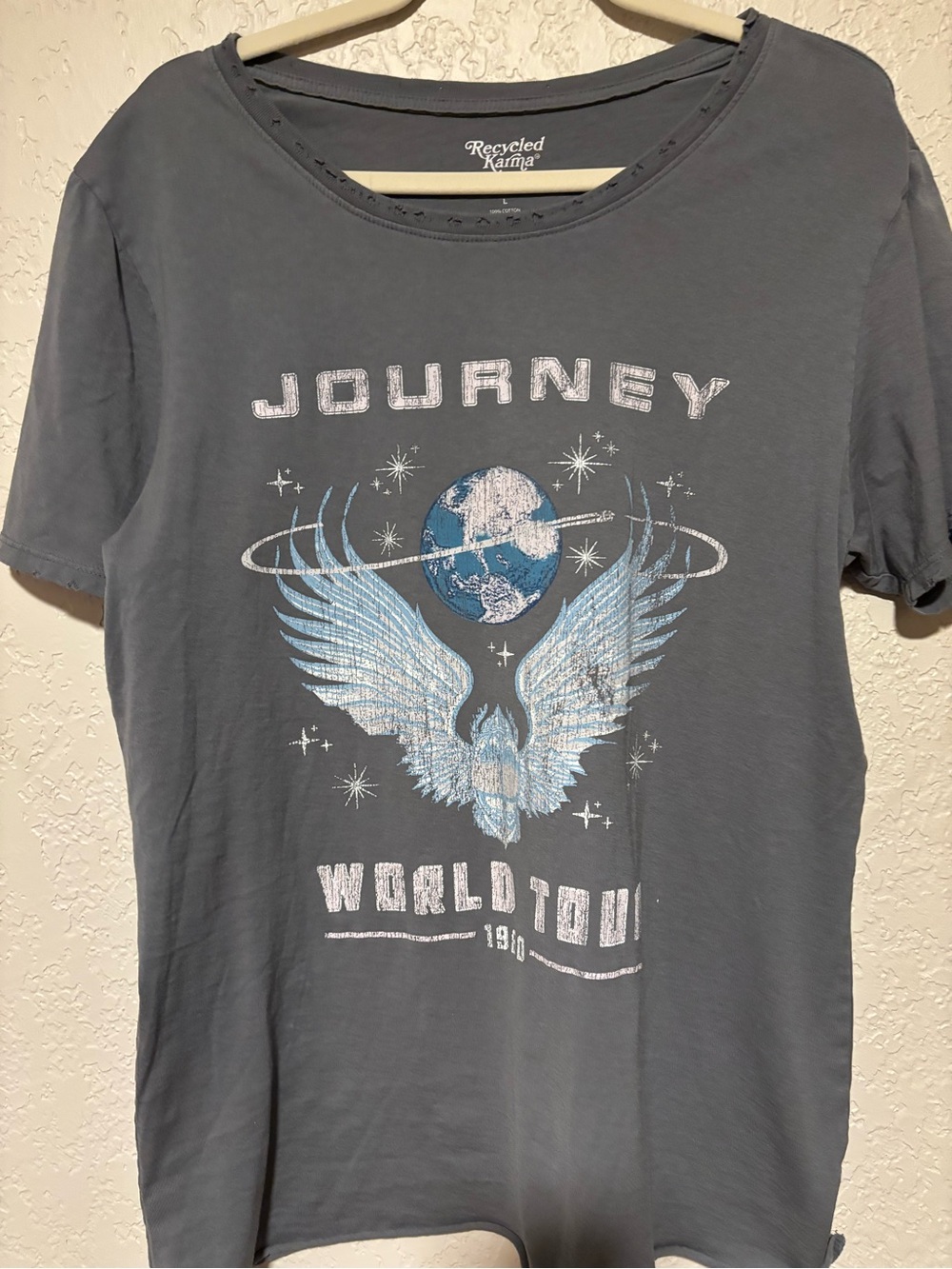 Recycled Karma Gray 'Journey World Tour' Graphic Tee